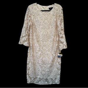 NWT Liz Claiborne flocked sheath dress 14